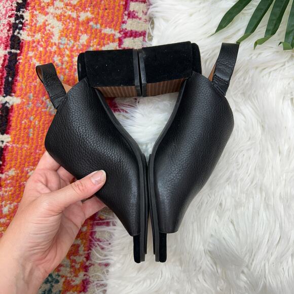 Gentle Souls by Kenneth Cole Black Leather Heeled Sling Back Charlisa Sandal 8 - Picture 6 of 10